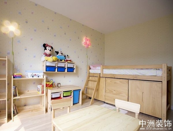 儿童房双层床装修效果图