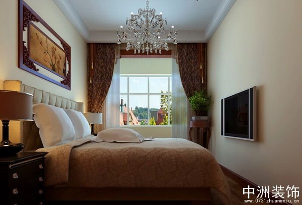 家装现代中式风格卧室装修效果图